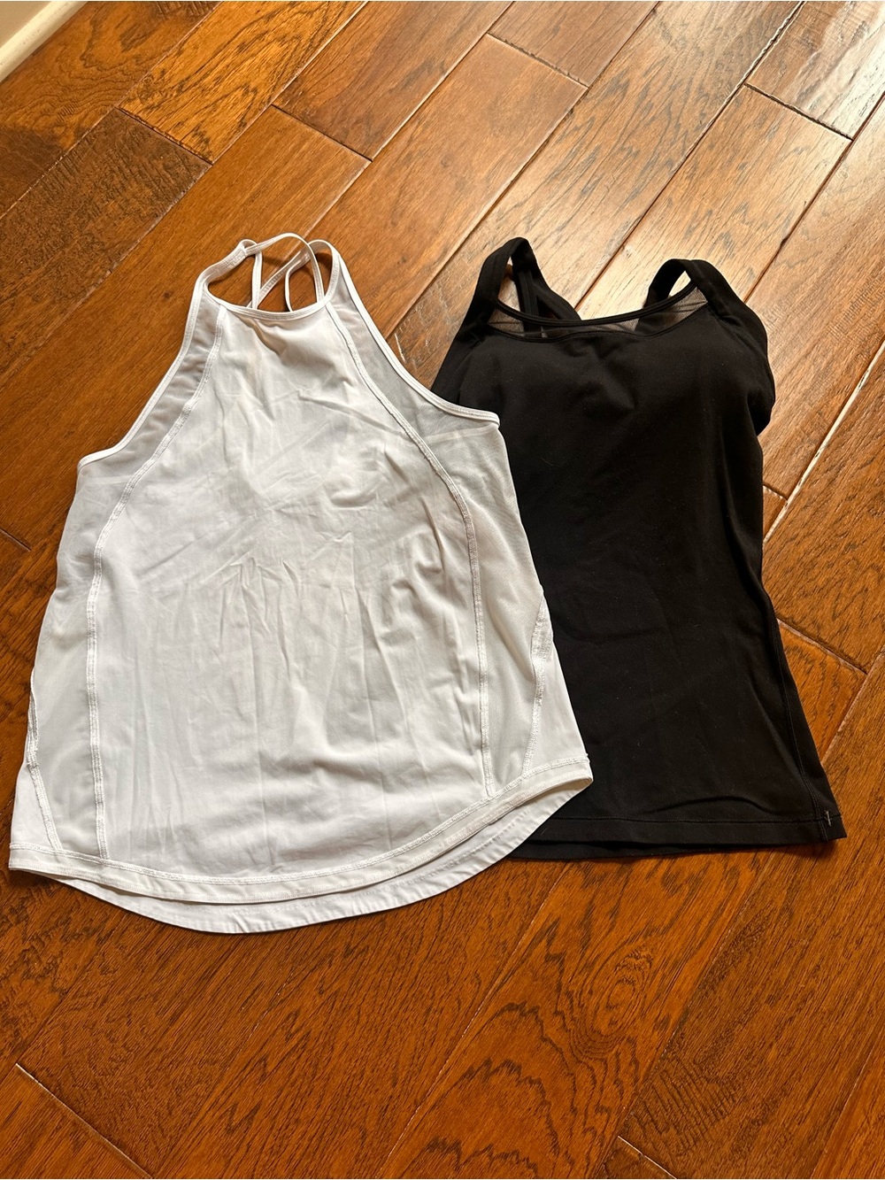 lululemon athletica Black and White Strappy Tank Tops — Double Pack - size 4